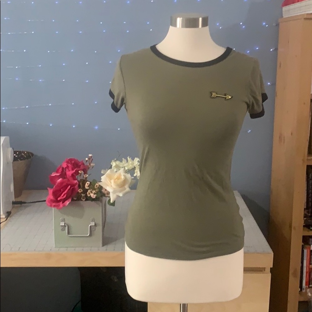 Army Green Baseball Tee A051